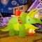 GOOSH 7.5 FT Length Christmas Inflatables Dinosaur Green Triceratops with Baby Dino and Built-in LEDs